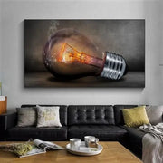 Lienzo Bombilla Incandescente | Cuadro Estilo Industrial